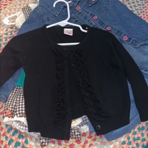 Ruffle butt cardigan black